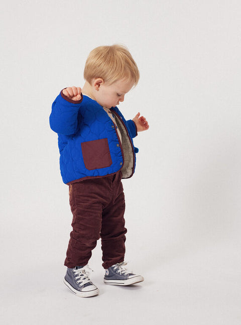 Blue Reversible Faux Sheepskin Jacket
