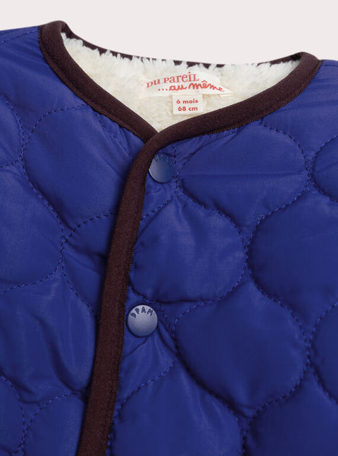 Blue Reversible Faux Sheepskin Jacket