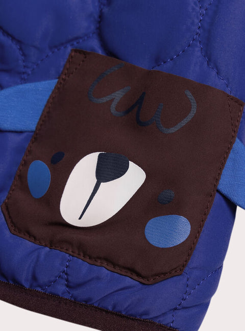 Blue Reversible Faux Sheepskin Jacket