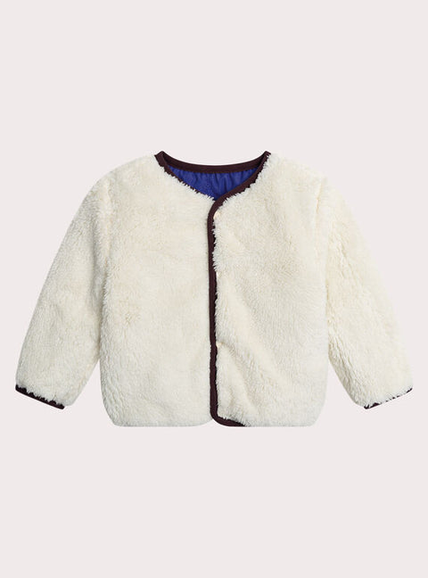 Blue Reversible Faux Sheepskin Jacket
