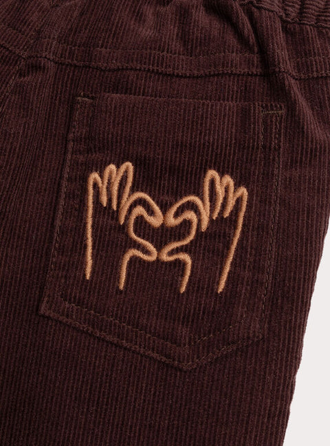 Lined Burgundy Corduroy Trousers With Braces