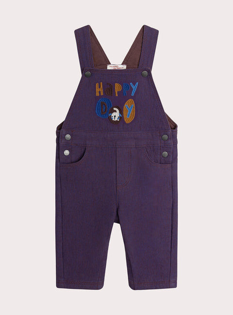 Lined Burgundy Cotton Twill Dungarees