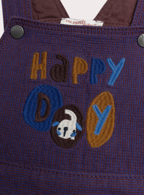 Lined Burgundy Cotton Twill Dungarees