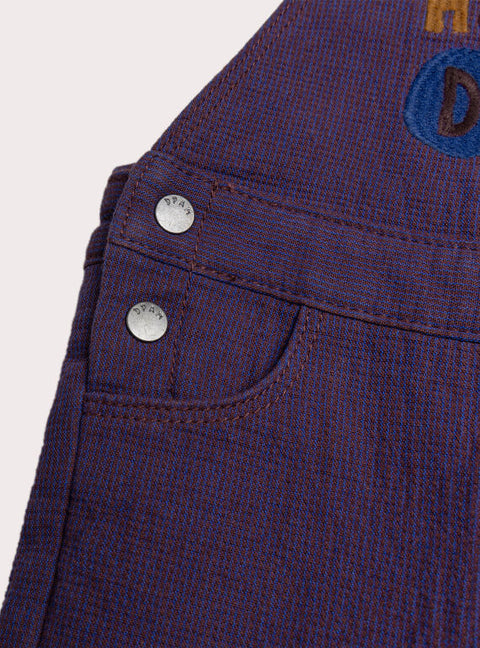 Lined Burgundy Cotton Twill Dungarees