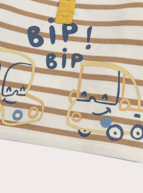 Yellow Stripe Cotton Polo Shirt