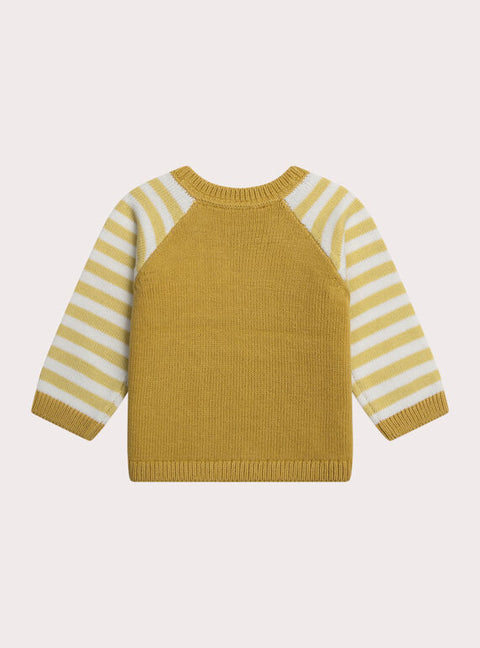 Yellow Stripe Car Animation Cotton Rich Jumper