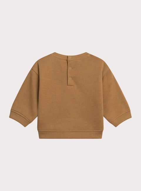 Brown Car Print Cotton Fleece Sweatshirt