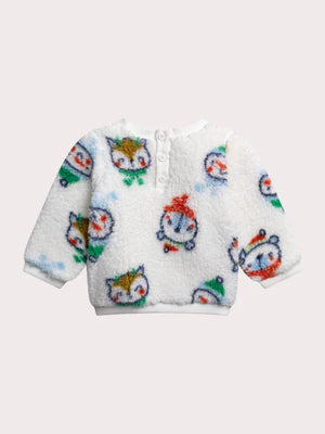 Cream Christmas Print Sweatshirt