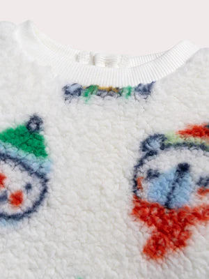Cream Christmas Print Sweatshirt