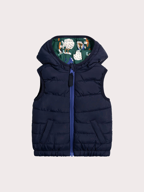 Reversible Green Jungle Animal Print Sleeveless Jacket