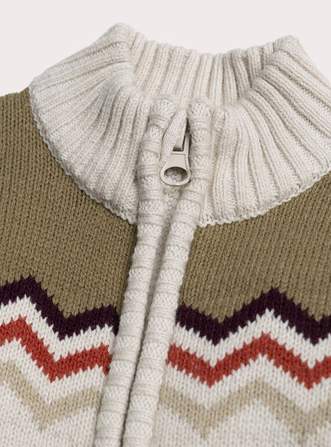 Cream Intarsia Cotton Rich Cardigan
