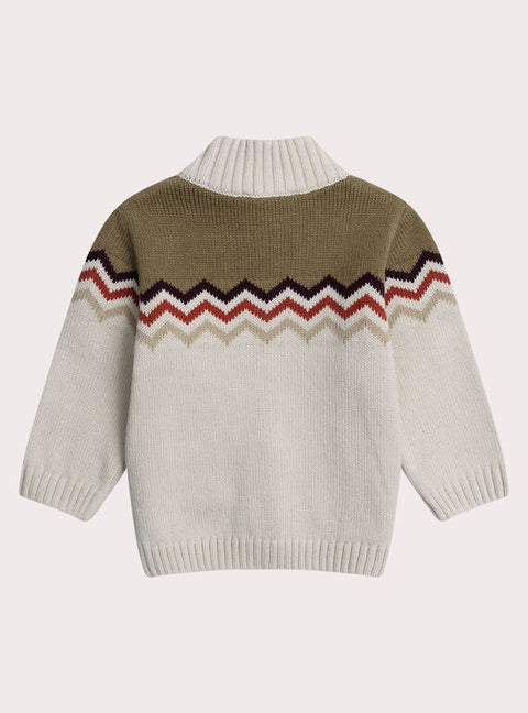Cream Intarsia Cotton Rich Cardigan