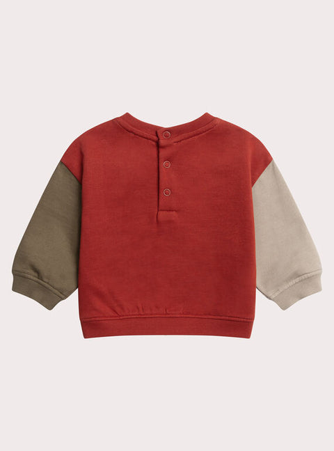 Red Cotton Fleece Sweatshirt