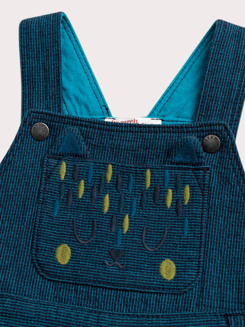 Lined Turquoise Cotton Dungarees