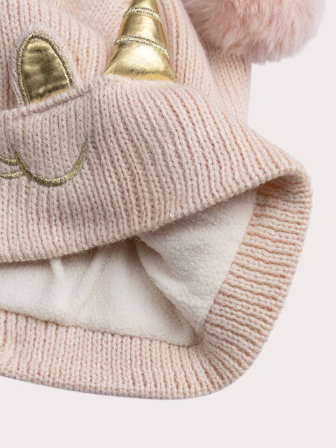 Pink Unicorn Bobble Hat