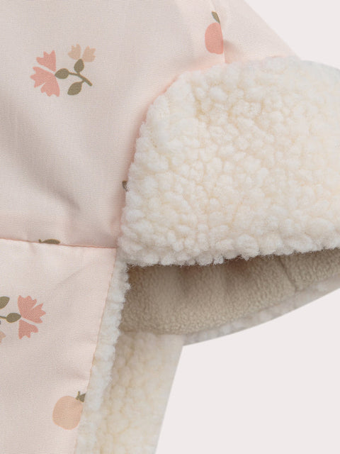 Pink Floral Print Lined Canvas Hat