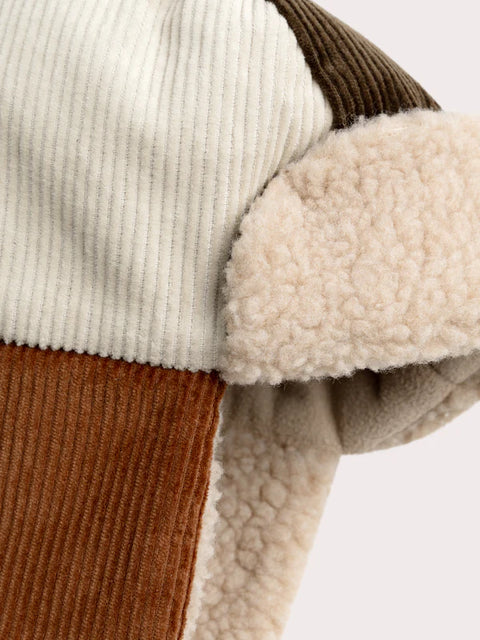 Green Corduroy Style Sherpa Lined Hat