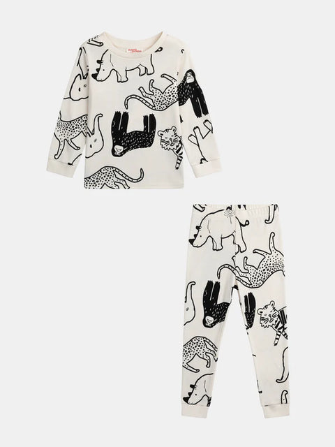 Wild Safari Animal Print Cotton Pyjamas