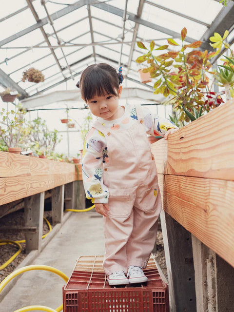 Lined Pink Cotton Dungarees