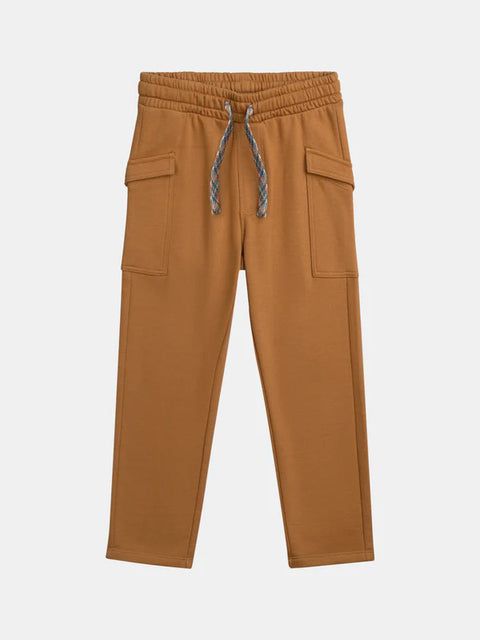 Brown Bonded Fleece Joggers