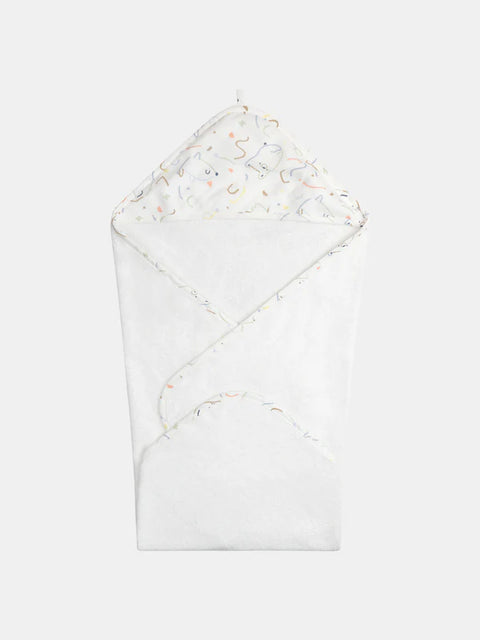 Hooded White Terry Cotton Bath Towel