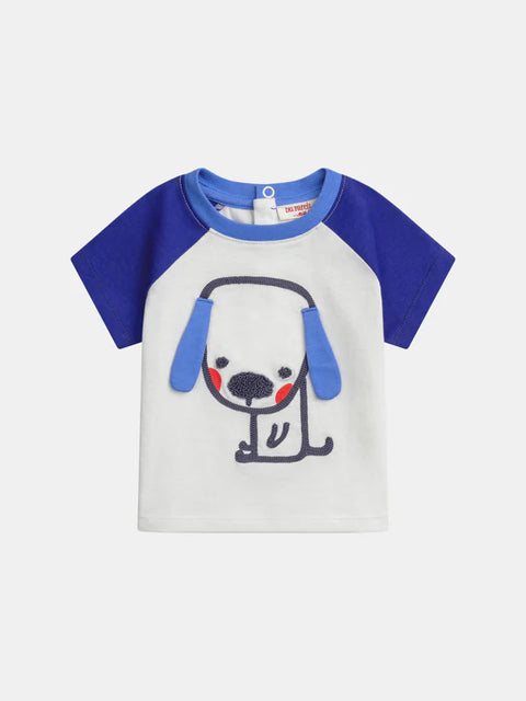 Cotton T-shirt With Dog Animation