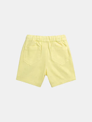 Yellow Cotton Twill Shorts