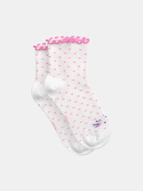 Cream Cat Pattern Cotton Rich Socks