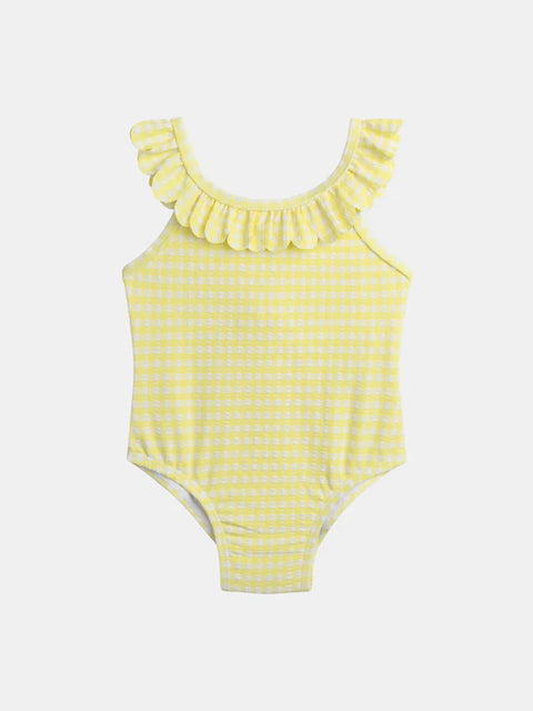 Yellow Gingham Swimsuit
