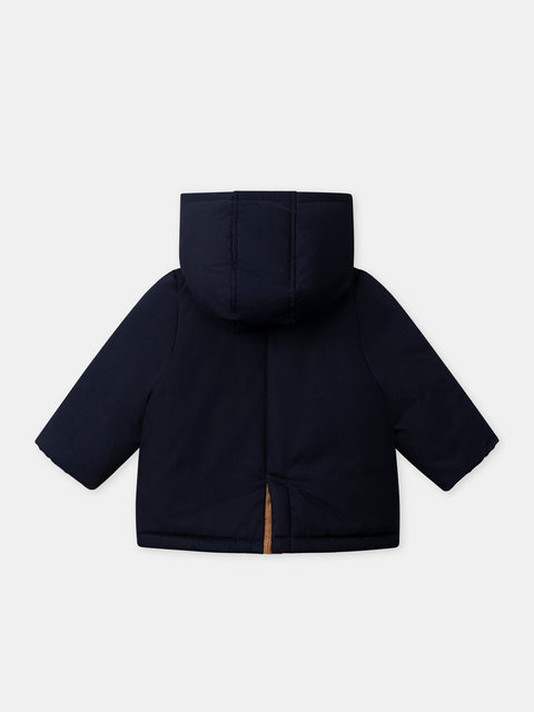 Navy Lined Hooded Coat