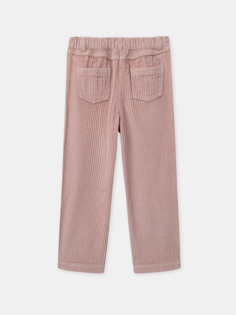 Pink Wide Leg Corduroy Trousers