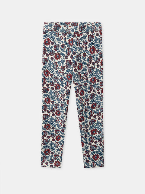 Floral Print Bonded Jersey Leggings