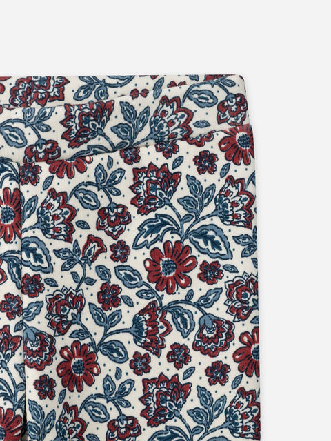 Floral Print Bonded Jersey Leggings