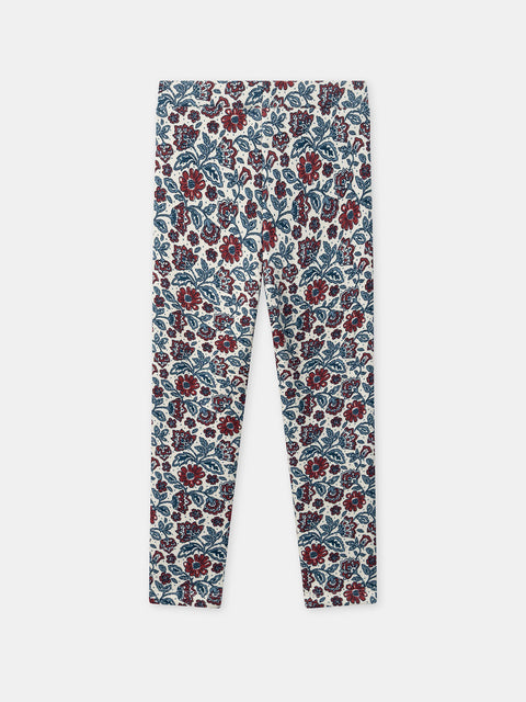 Floral Print Bonded Jersey Leggings