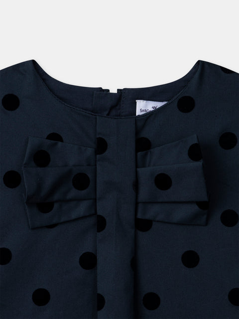 Lined Polka Dot Navy Cotton Dress