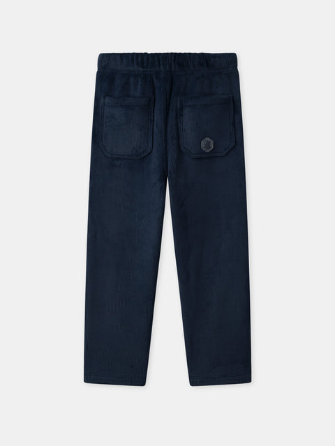 Navy Corduroy Drawstring Trousers