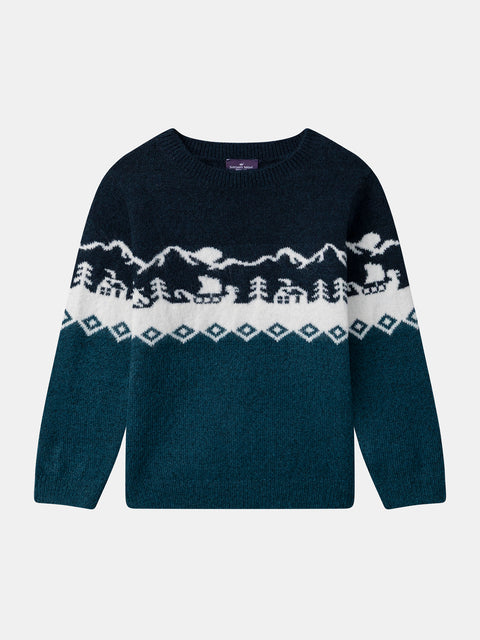 Navy Jacquard Jumper