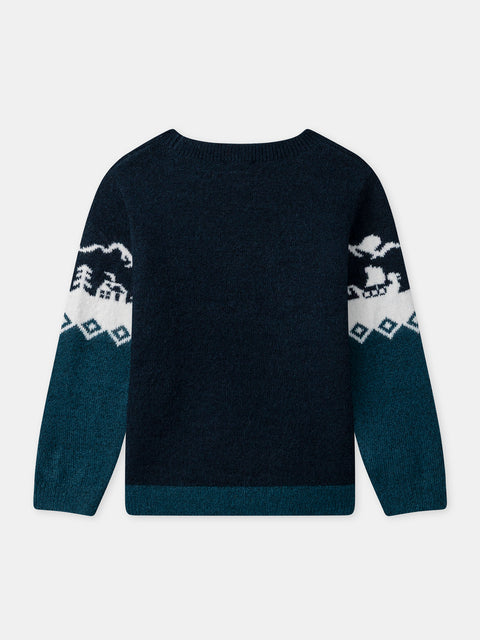 Navy Jacquard Jumper