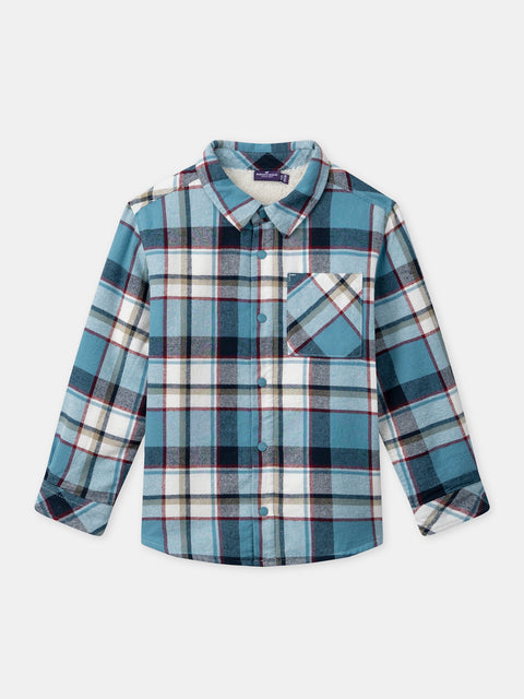 Lined Blue Check Cotton Shirt
