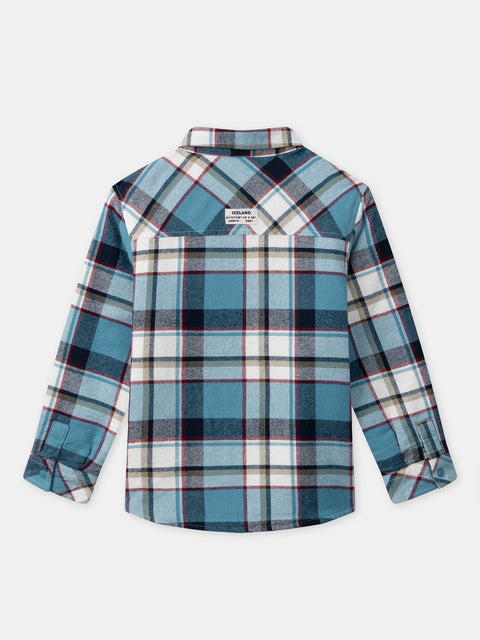 Lined Blue Check Cotton Shirt