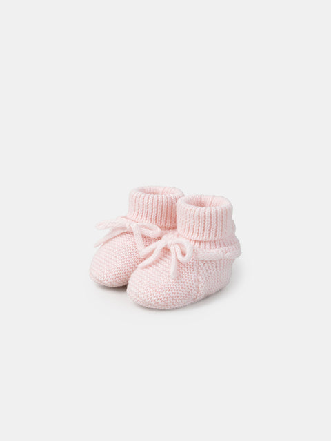 Pink Lined Knitted Booties