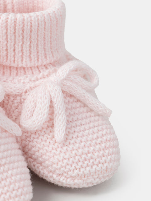 Pink Lined Knitted Booties
