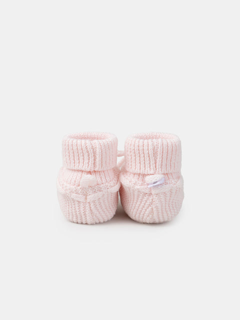 Pink Lined Knitted Booties