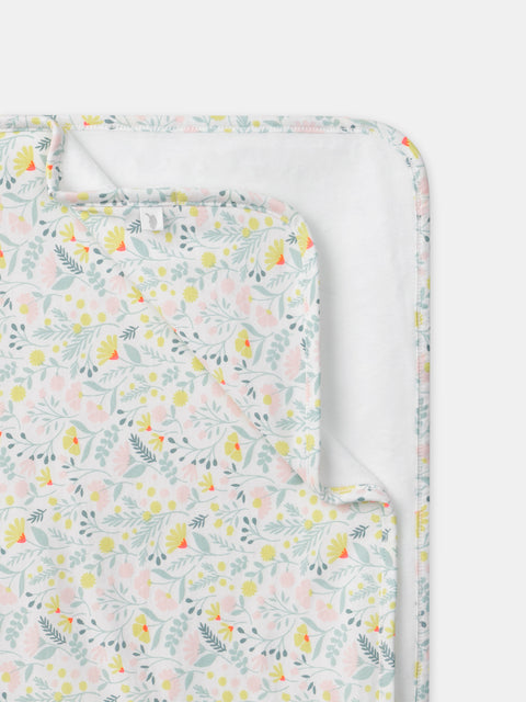 Lined Floral Print Blanket