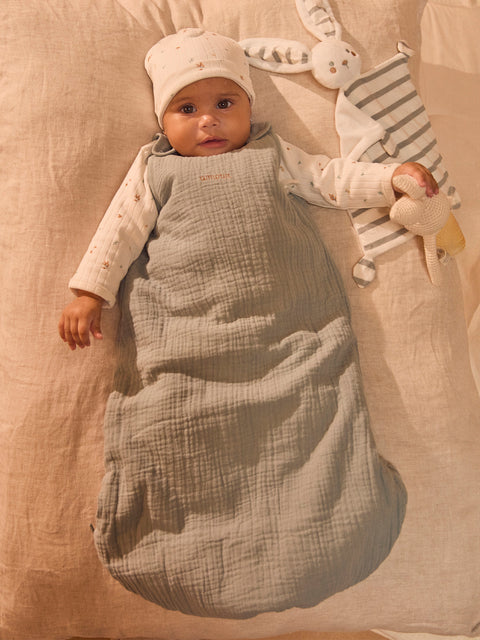 Lined Blue Grey Cotton Sleeping Bag