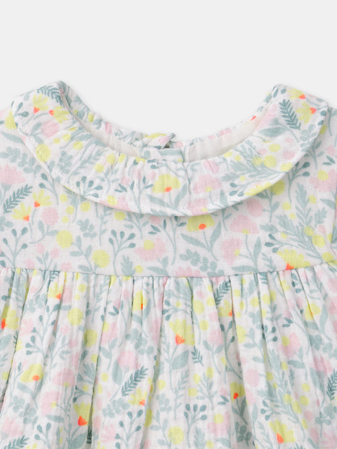 Newborn Floral Printed Dress , Matching Leggings & Headband