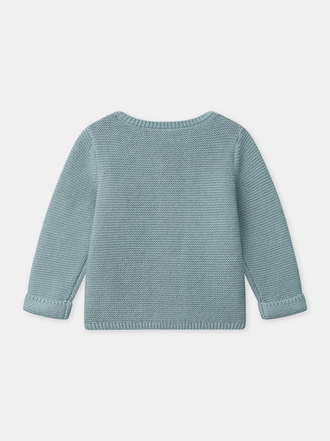 Blue Grey Cotton Wool Mix Cardigan