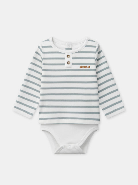 Newborn Cotton Striped Top, Trousers & Bib