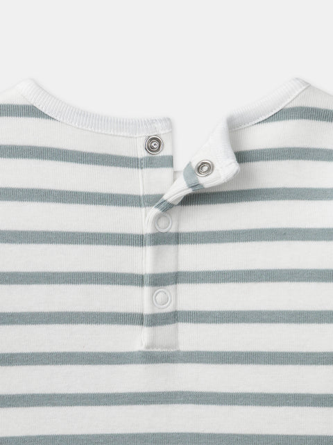 Newborn Cotton Striped Top, Trousers & Bib