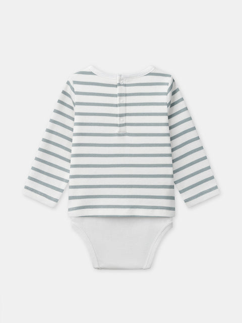 Newborn Cotton Striped Top, Trousers & Bib